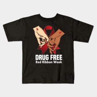 Drug free red ribbon week.. red ribbon gift Kids T-Shirt